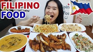 FILIPINO FOOD Crispy Pata Sisig Lechon Kawali Pancit Canton amp Kare Kare  Eating Show Mukbang [upl. by Hanna]