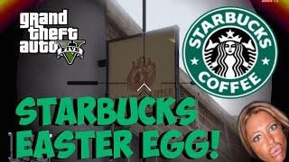 GTA 5 Online  quotSTARBUCKS LOGOquot Easter Egg Starbucks Reference Logo GTA 5 Online [upl. by Aihseket]