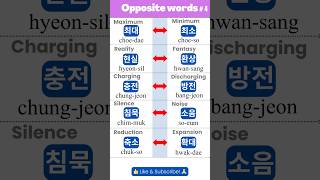 Korean Opposite Words Expand Your Vocabulary 현실환상🌏🦄 learnkorean [upl. by Yanat227]