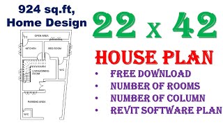 22 X 42 Feet House Plan 924 Sq Ft Home Design Ghar Ka Naksha [upl. by Ynohtnaluap]