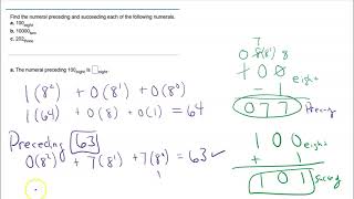 MTH231 Homework Help Section 31 Bases other than ten preceding and succeeding numbers [upl. by Eckardt465]