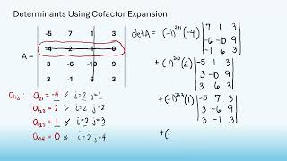 Determinants Using Cofactor Expansion [upl. by Wickman]