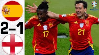 Spain vs England 21  All Goals and Highlights  EURO 2024 FINAL [upl. by Rabma220]