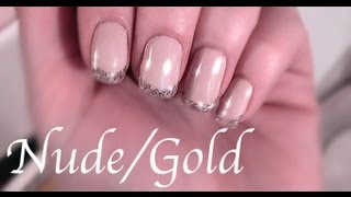 Gelnägel Idee  Nude  Gold [upl. by Ikcin]