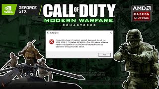 CoD Modern Warfare Remastered  Fatal Error  create2dtexture  Error Fix [upl. by Kesley]