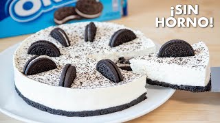 CHEESECAKE de OREO Sin Horno con 4 Ingredientes 💙  Postre de Oreo Frío [upl. by Kimber]