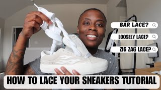 How to lace your sneakers  TUTORIAL for beginners  Straye Logan Cream Puffs [upl. by Hamlin203]