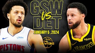 Golden State Warriors vs Detroit Pistons Full Game Highlights  January 5 2024  FreeDawkins [upl. by Hepsibah]