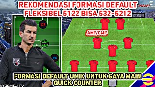 REKOMENDASI FORMASI DEFAULT 5122 BISA 5212532 TAKTIK QUICK COUNTER ATTACK EFOOTBALL 2023 MOBILE [upl. by Monjo466]