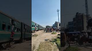 local train skip level crossing gate bdrail railway bangladeshrailway train shorts shortvideo [upl. by Eelatan237]