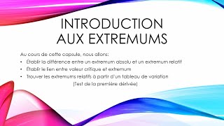 INTRODUCTION AUX EXTREMUMS [upl. by Asilam]