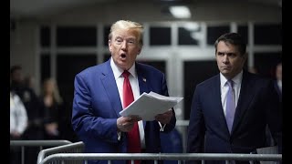 Trump speech slurred visibly confused while holding stack of papers [upl. by Dwan296]