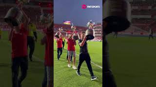 Durante el entretiempo de Independiente  Banfield el Rojo exhibió sus 7 CopaLibertadores 🏆🔴 [upl. by Tilney269]