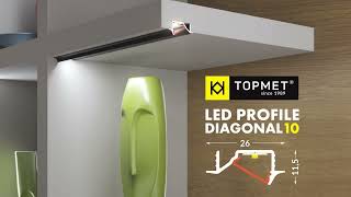 LED profile DIAGONAL10  the new standard for furniture lighting from TOPMET Light [upl. by Llerraj]