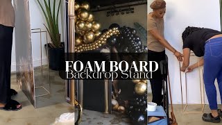 DIY FOAM BOARD BACKDROP STAND  BALLOON DECORATIONS [upl. by Gregrory]