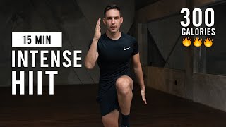 15 Minute Intense HIIT Workout For Fat Burn amp Cardio No Equipment No Repeat Home Workout [upl. by Ekoorb]