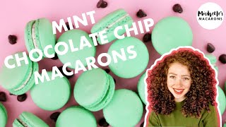 Mint Macarons  Mint Chocolate Chip TASTES LIKE ICE CREAM [upl. by Acim]