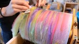 How to Make Roving on a Brother Standard Drum Carder [upl. by Esalb]