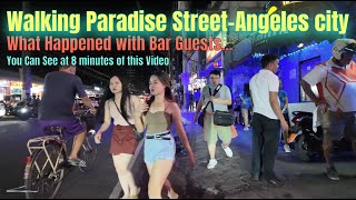 What happened to bar guests  You Can See at 8 minutes Friday Night Tour Walking Street Angeles [upl. by Ardnazxela786]