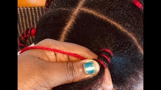 African Threading Natural Hair For Hair Growth amp Retention 28 [upl. by Ailuy]