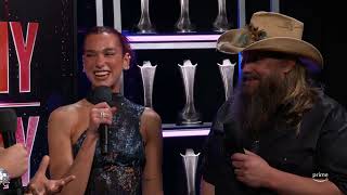 Chris Stapleton Dua Lipa Backstage with Bobby Bones at the 59th ACM Awards [upl. by Zetniuq]