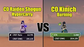 Kinich vs Raiden Shogun  Who To PULL BEST DPS  Genshin impact [upl. by Effie]