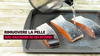 Il trucco veloce per togliere la pelle dal salmone [upl. by Alcot]