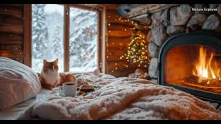 Cold Snow night Ambience  relaxing natureexplorer LuxuryRetreat snowfall [upl. by Idola]