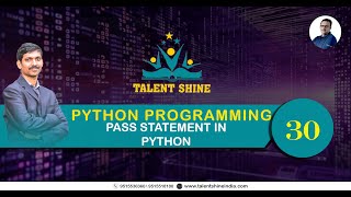 Python Programing Tutorials Pass Statement in Python [upl. by Cristen]