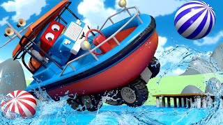 Carl le Super Truck  Ski nautique  La Ville des Voitures 🚓 🚒 Dessin animé pour enfants [upl. by Yelhsa]