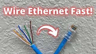 How to wire ethernet cables FAST Cat 5 Cat 5e Cat 6 RJ45 Pass Through Network Connector [upl. by Ajssatsan]