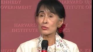 A Public Address by Daw Aung San Suu Kyi  Institute of Politics [upl. by Kcirdehs768]