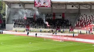 Derby Rot Weiß Erfurt gegen Carl Zeiss Jena 2023 nette Begrüßung der Jena Fans 01102023 [upl. by Aria]