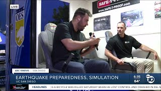 10News reporter takes part in earthquake simulator [upl. by Lehsreh]