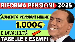 🔴 RIFORMA PENSIONI 2025 ➜ AUMENTO PENSIONI MINIME A 1000 EURO [upl. by Carmencita205]