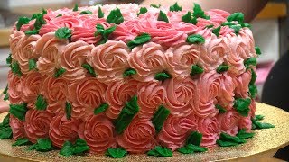 Tort śmietankowy z różyczkami Ombre Rosette Cake [upl. by Saturday821]