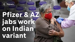 Two doses of Pfizer and AstraZeneca vaccine effective against Indian variant study finds [upl. by Cassidy]