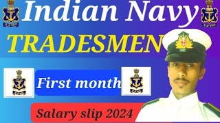 Navy tradesman frist month salary 2024 in india  Indian Navy tradesman salary slip 2024 [upl. by Yrram]