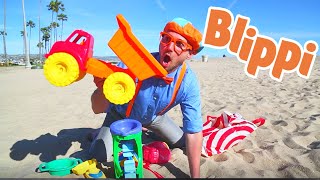 Blippi Learning Colors amp Counting at The Beach  Educational Videos For Kids [upl. by Ayotol]