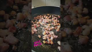 Wait for it lardons cooking explosivecontent [upl. by Yecart800]