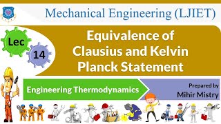 L 14 Equivalence of Clausius and Kelvin Planck Statement  Engineering Thermodynamics  Mechanical [upl. by Aivizt]