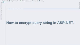 How to encrypt query string in ASPNET [upl. by Barcus19]