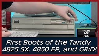 Tandy 4825 SX  4850 EP and GRiD Systems  First Boot [upl. by Gnen]