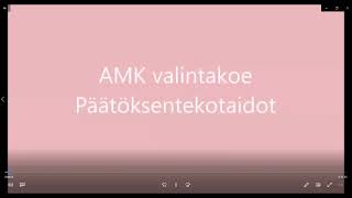 AMK valintakoe Päätöksentekotaidot [upl. by Aver]