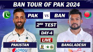 PAKISTAN vs BANGLADESH 2nd TEST MATCH DAY 4 LIVE COMMENTARY PAK vs BAN TEST MATCH LIVE [upl. by Whitcomb927]