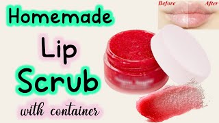 How to make lip scrub at home for pink lips  Diy lip scrub  Homemade lip scrub [upl. by Holcomb]