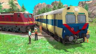 TRAINS Vs SHARP TURN  Train Simulator 2024  Bumpy Curve Railroad Crossing eaglestar [upl. by Nemzaj737]