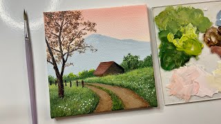 Mountain landscape paintingacrylic painting tutorialacrylic painting for beginners tutorial [upl. by Herzen203]