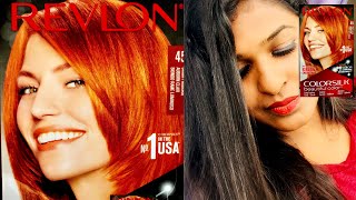 Revlon ColorSilk Beautiful Color Hair Coloring Product  Shade no 45 Bright Auburn ReviewDemo [upl. by Worsham]