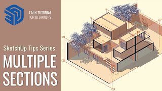 How to Create Multiple Sections in SketchUp Tutorial  Section Planes Perspective Section [upl. by Nirtak607]